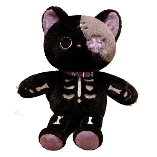 Creepy-Cute Skull Cat - Skeletal Gothic Plush UglyCutePlush